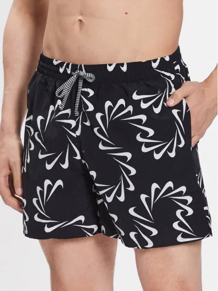 Olcsóbban. Férfi Nike Swoosh Line 5" Volley rövidnadrág Méret: L fekete