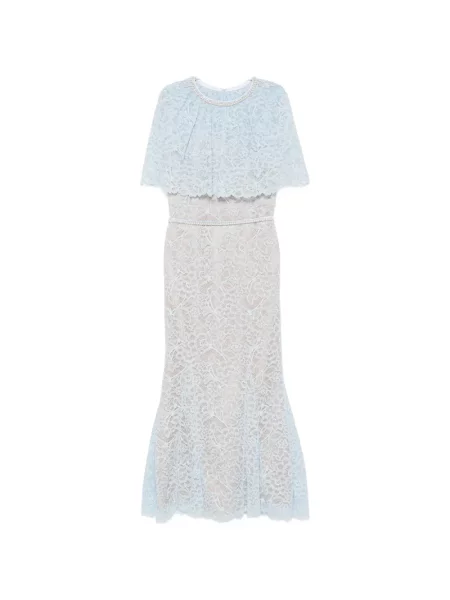 Rochie midi Self-portrait din dantelă albastru