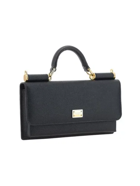 Torebka Dolce And Gabbana skórzana z nadrukiem czarna