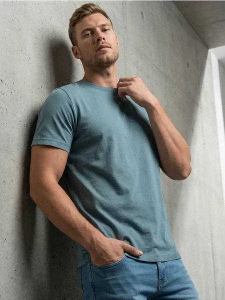 Sinsay koszulka basic zielony