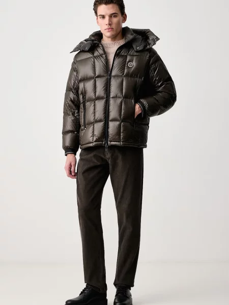 Armani Exchange pantaloni straight pentru bărbați din catifea reiată verde