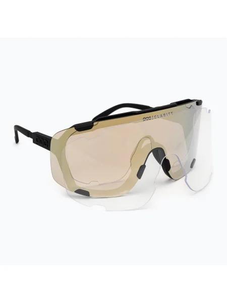 Olcsóbban. POC Devour uranium black/clarity road/partly sunny gold napszemüveg. Méret: OS fekete