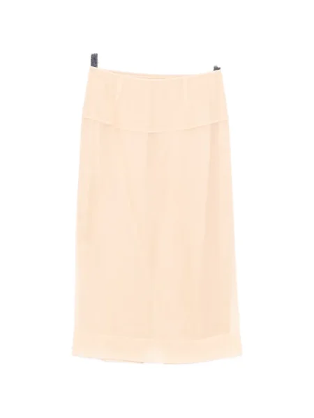 Fustă midi Less de mătase până la genunchi