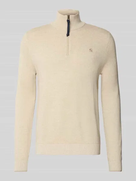 Sweter z dzianiny z kołnierzem Lerros beżowy