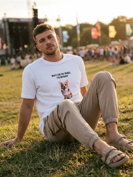 Sinsay tričko s potiskem psa bílá