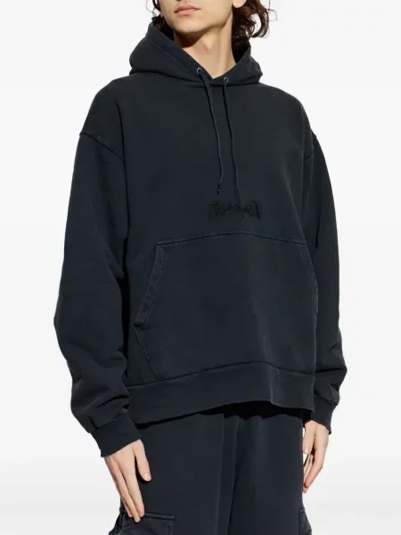 Суичър с качулка Balenciaga бродиран черно