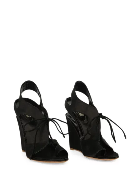 Сандали Balenciaga с връзки с дантела черно