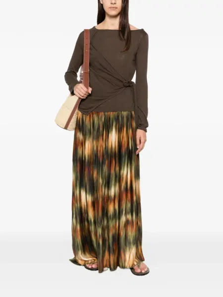 Fusta maxi Connor&blake cu imagine cu imprimeu abstract verde