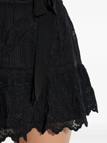 Fustă Loveshackfancy cu broderie negru