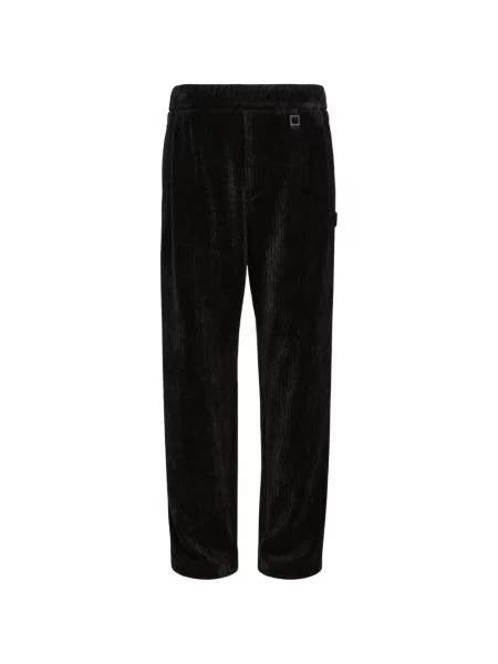 Pantaloni Wooyoungmi de catifea cord alergare negru
