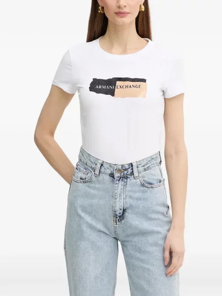 Tricou Armani Exchange cu imagine alb