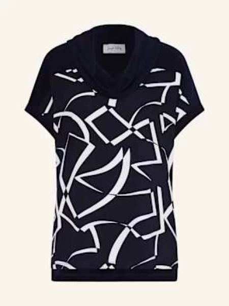 Krótka koszulka Joseph Ribkoff z krótkim rękawem niebieska