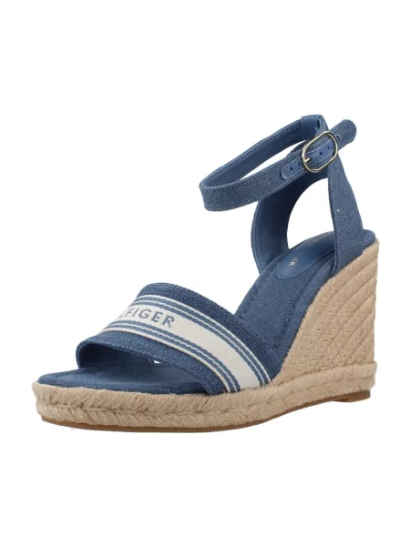 Tommy Hilfiger Espadrilles High Wedge Espad Webbing kék