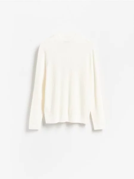Reserved Sweter z półgolfem biały