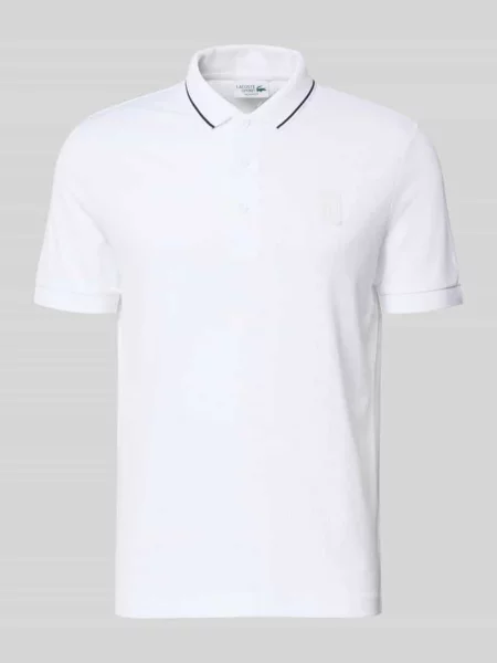 Koszulka polo o kroju regular fit Sport z w kontrastowym kolorze Lacoste Sport biały