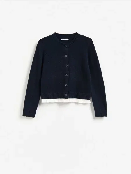 Reserved Cardigan cu amestec de lână bleumarin