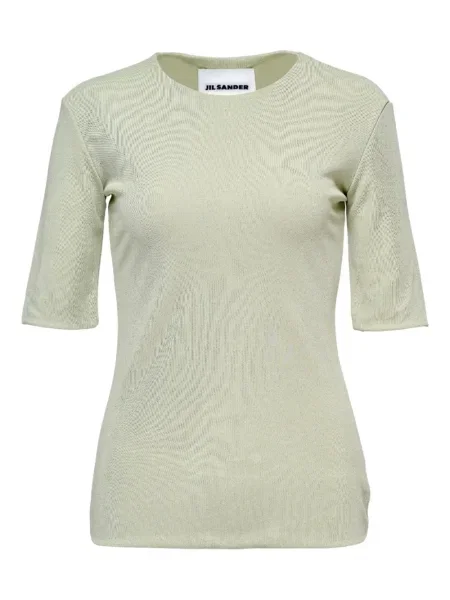 Tricou Jil Sander cu decolteu rotund scurt verde