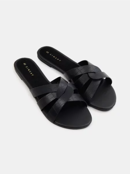 Капці з шкіряною устілкою чорний