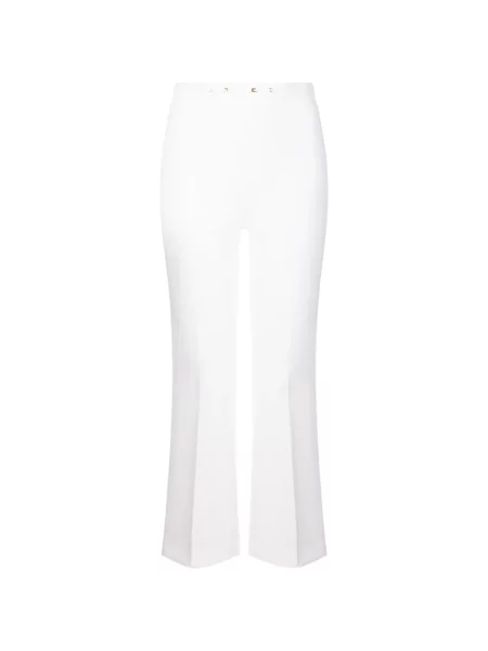 Pantaloni Elisabetta Franchi evazate cu autograf alb