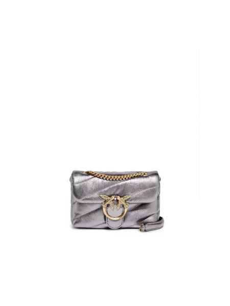 Torebka crossbody Pinko skórzana szara