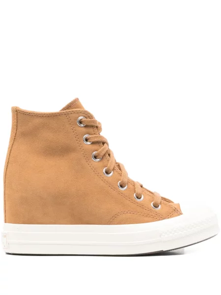 Sneakerși Converse Chuck 70 cu șireturi cu platformă din dantelă maro