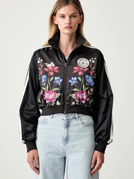 Adidas jachetă scurtă pentru femei x Farm Rio negru