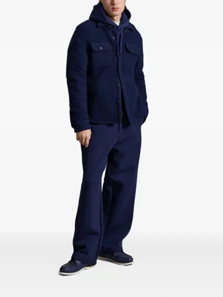 Șosete Polo Ralph Lauren cu model herringbone cu broderie plasă albastru