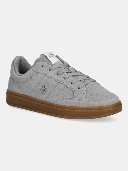Tommy Hilfiger sneakers din piele întoarsă TH HERITAGE COURT SNEAKER SUEDE gri