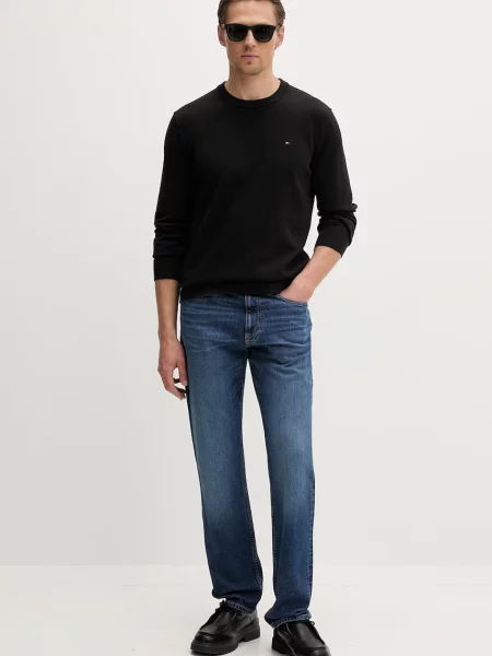 Tommy Jeans pulover za muškarce od pamuka crna