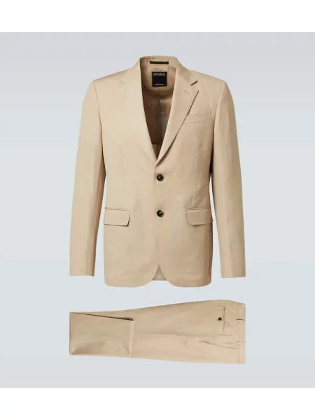 Costum Zegna de lână de costum gri