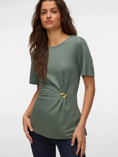 VERO MODA Tricou închis verde