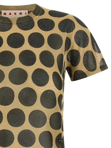 Tricou Marni cu buline tricotate galben