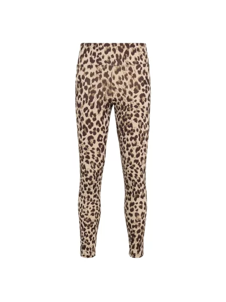 Adidas Legíny Animal Print Sport / tmavě hnědá / hnědá béžová