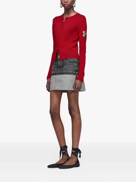 Cardigan Marc Jacobs cu aplicații roșu