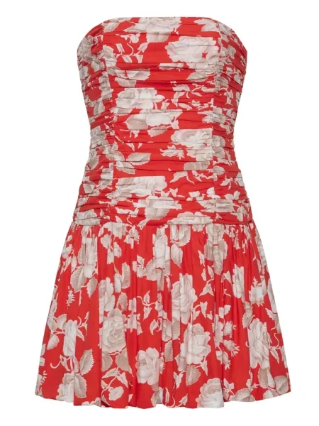Rochie mini Cara Cara cu model floral cu imagine de costum roșu