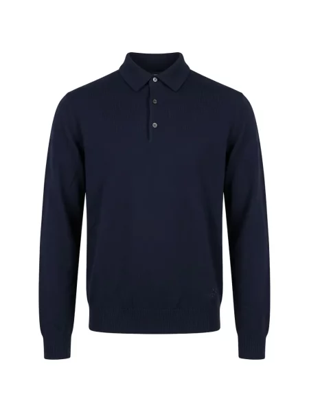 Tricou polo Tombolini tricotate albastru
