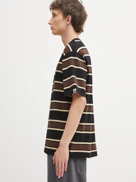 A Bathing Ape t-shirt One Point Strip z aplikacją czarny