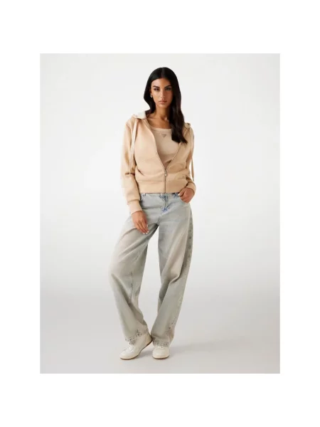 Sweter Guess z kapturem beżowy