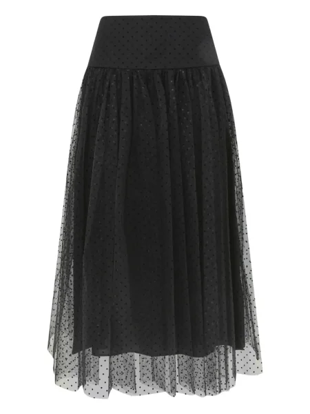Fustă midi Zimmermann cu buline până la genunchi negru