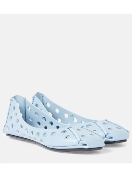 Usnjene balerinke Alaia modra
