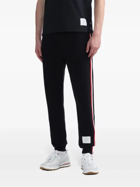 Spodnie Thom Browne w paski do biegania niebieskie