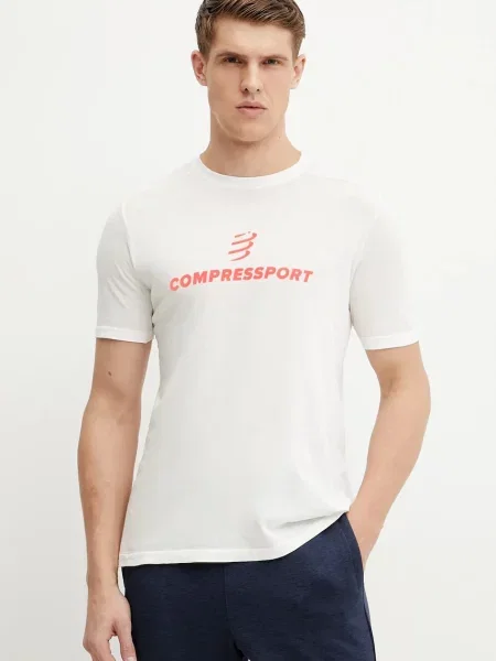 Kratka majica Compressport Podium bela
