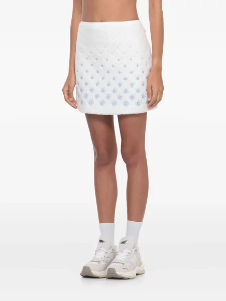 Fustă Casablanca cu model floral alb