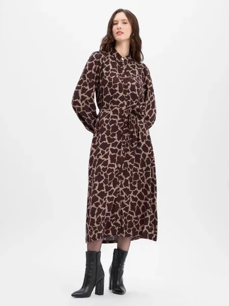 Nümph Sukienka z bluzką Nuhana Kobiety czarny|brązowy wzorzysty 34 czarna