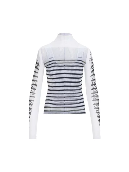 Golf top Jean Paul Gaultier z siateczką z siateczki biały