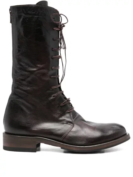 Botine Shoto cu șireturi din piele negru