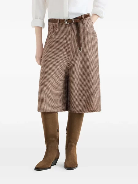 Μάλλινη μακρύς βερμούδα Brunello Cucinelli houndstooth