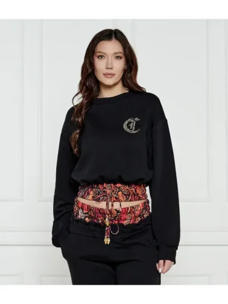 Just Cavalli Hanorac | Cropped Fit negru