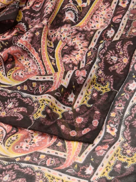 Fular Etro cu imagine cu model paisley maro