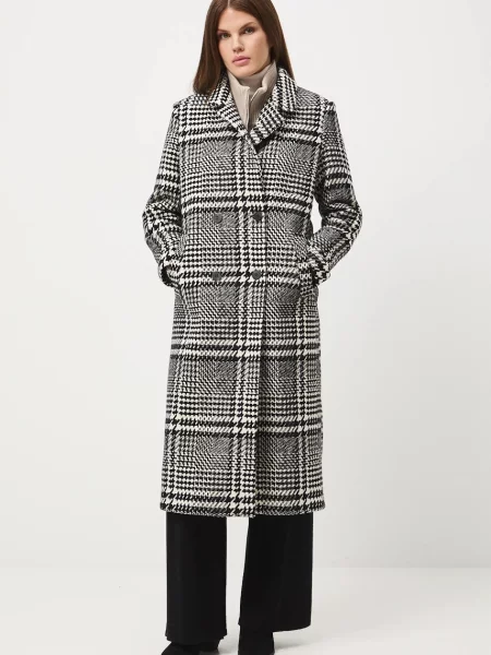 Medicine płaszcz z dodatkiem wełny czarny